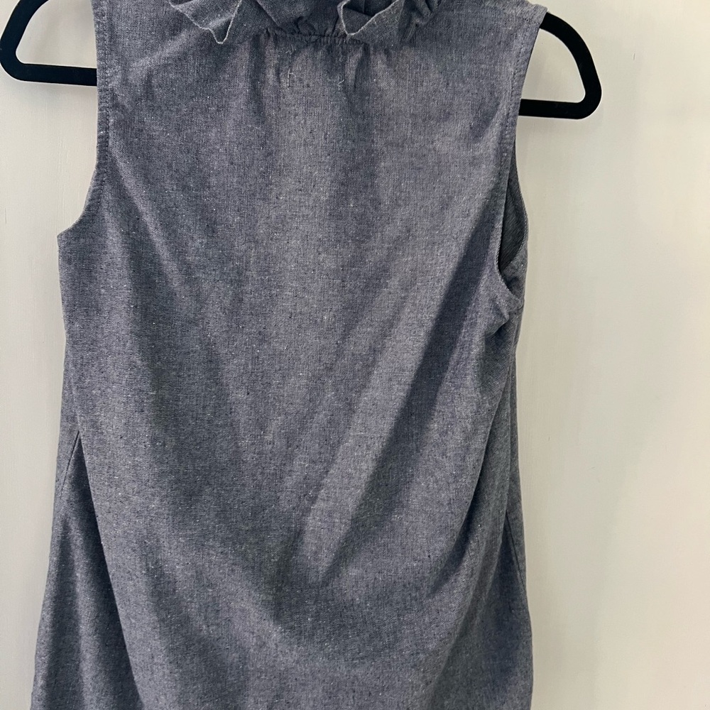 Mud Pie Chambray Ruffle Neck Tunic - Picture 4 of 4